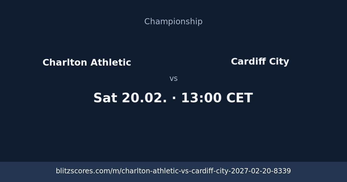 Charlton Athletic vs Cardiff City score card