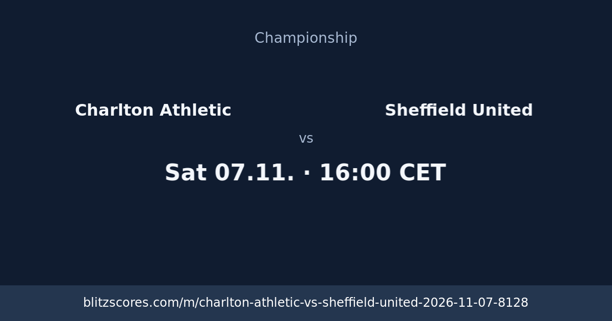 Charlton Athletic vs Sheffield United score card