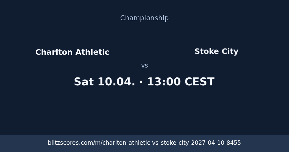 Charlton Athletic vs Stoke City score card