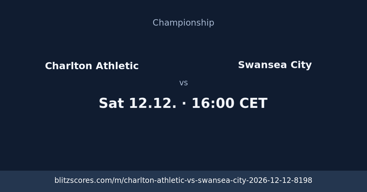 Charlton Athletic vs Swansea City score card