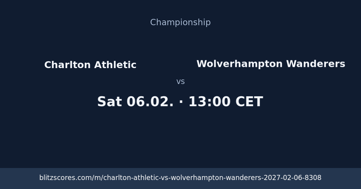 Charlton Athletic vs Wolverhampton Wanderers score card