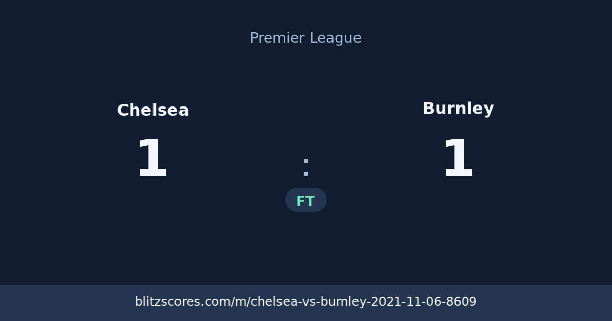 Chelsea vs Burnley score card