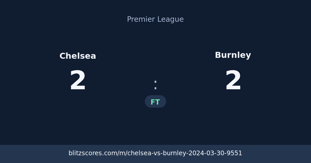 Chelsea vs Burnley score card