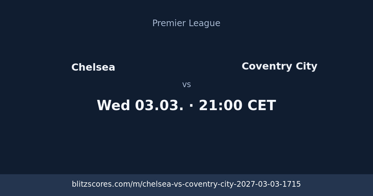 Chelsea vs Coventry City score card