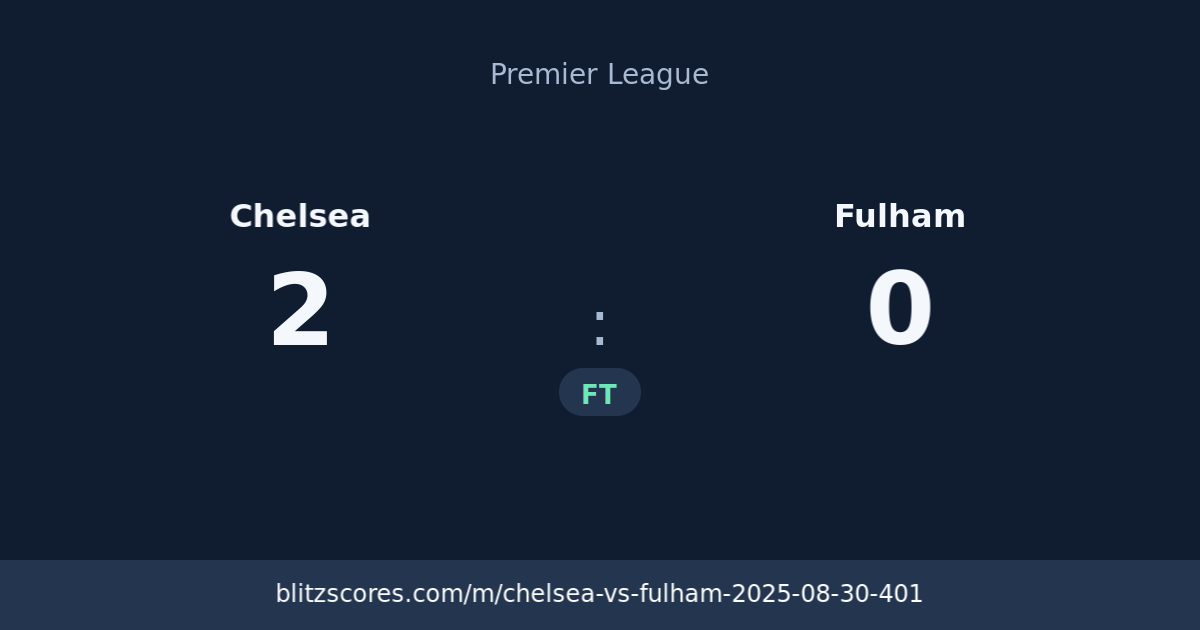 Chelsea vs Fulham score card