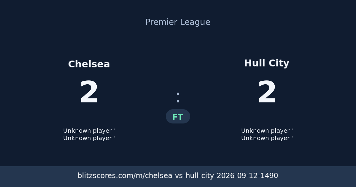 Chelsea vs Hull City score card