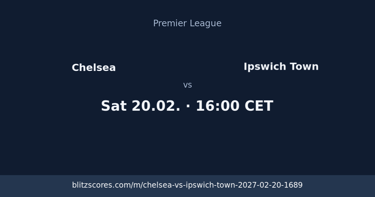 Chelsea vs Ipswich Town score card