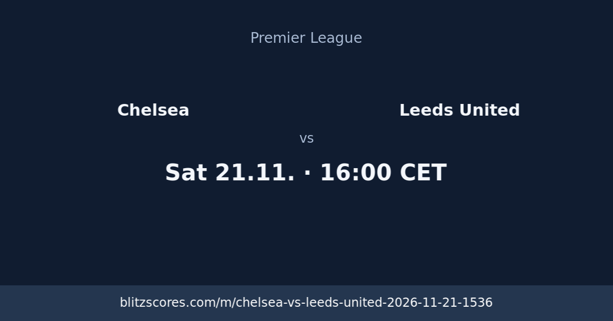 Chelsea vs Leeds United score card