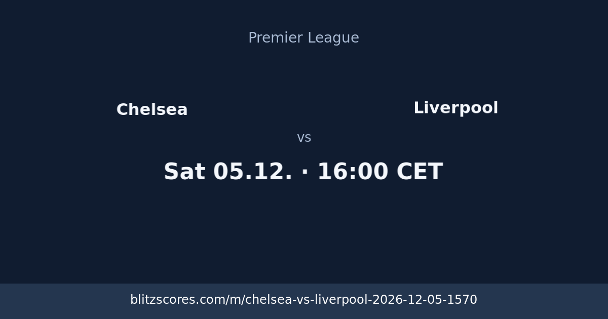 Chelsea vs Liverpool score card