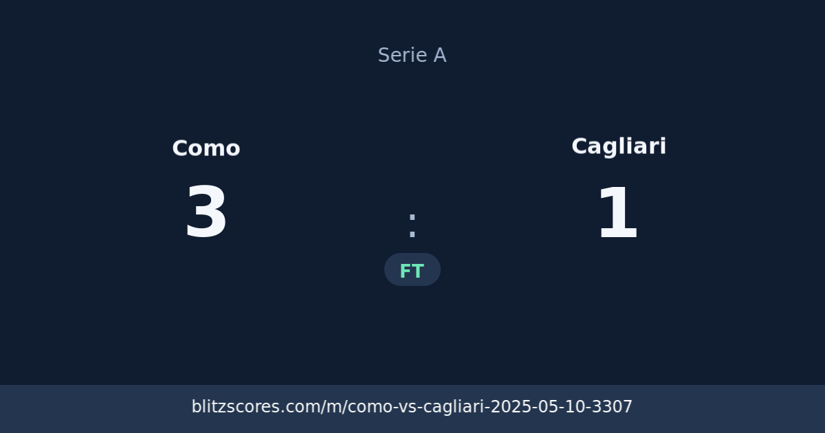 Como vs Cagliari score card