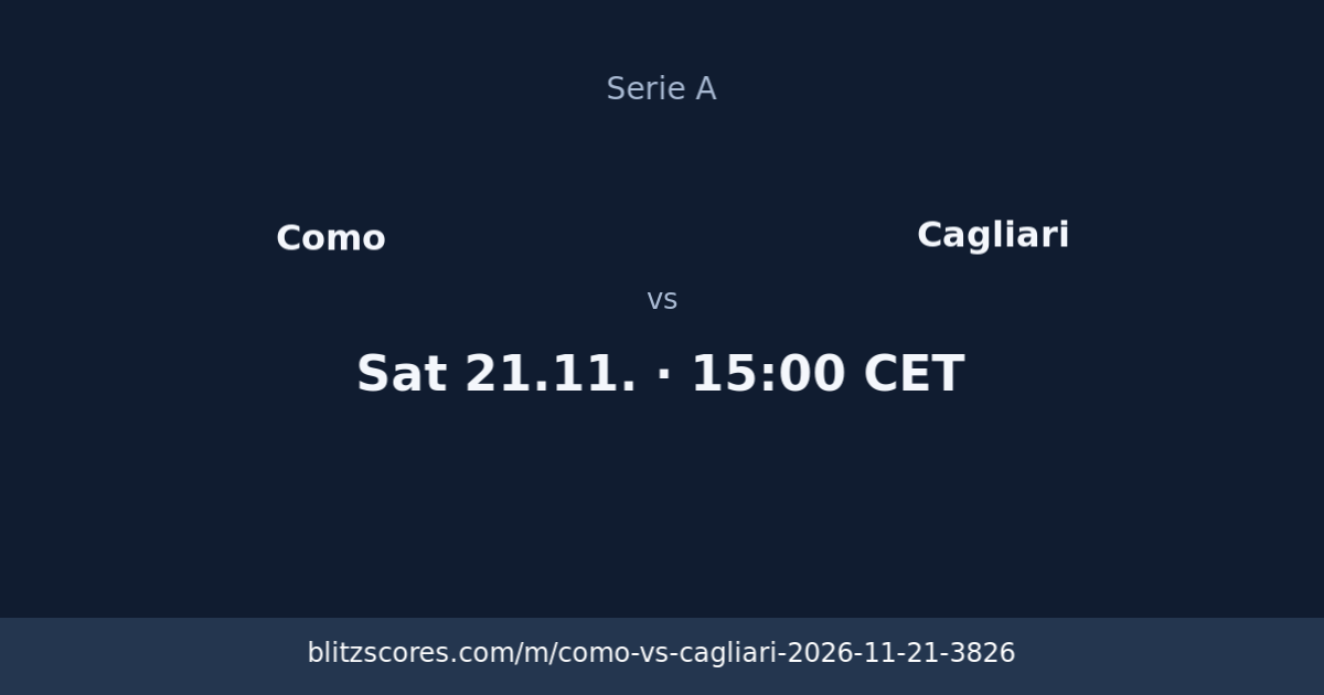 Como vs Cagliari score card