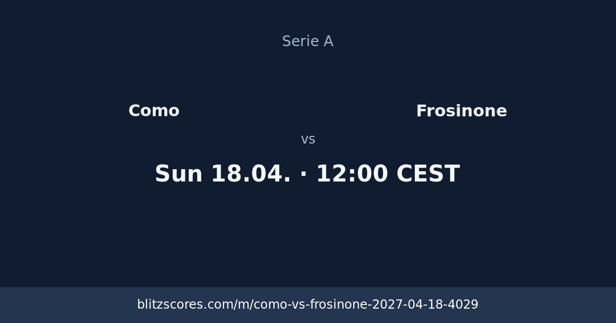 Como vs Frosinone score card