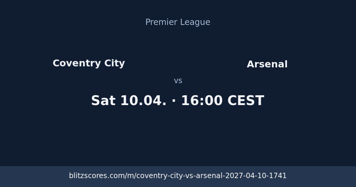 Coventry City vs Arsenal score card
