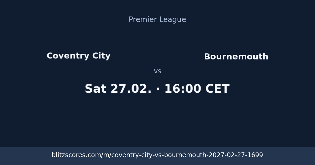 Coventry City vs Bournemouth score card