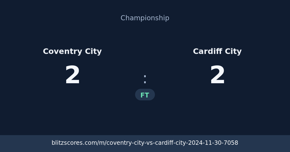 Coventry City vs Cardiff City score card