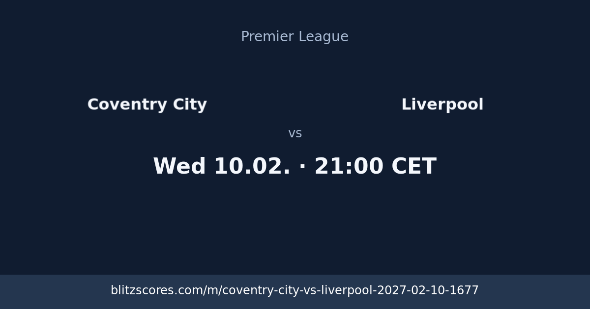 Coventry City vs Liverpool score card