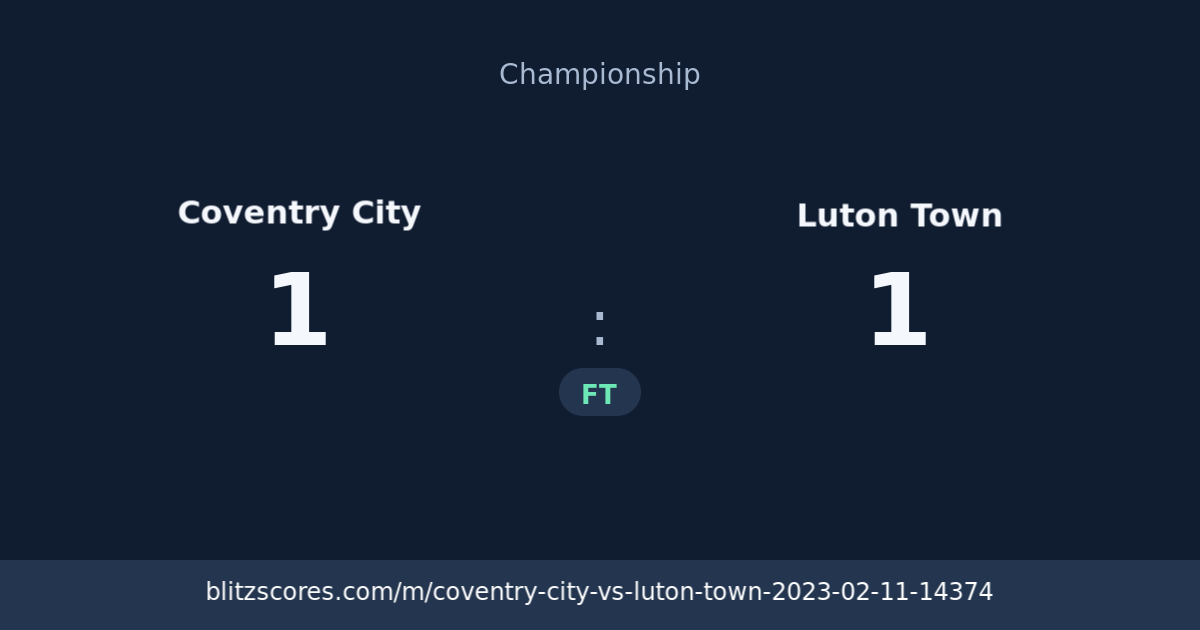 Coventry City vs Luton Town score card