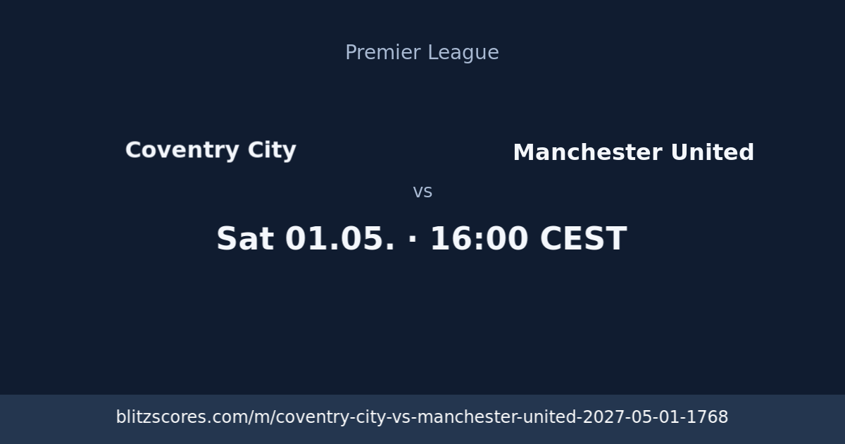 Coventry City vs Manchester United score card