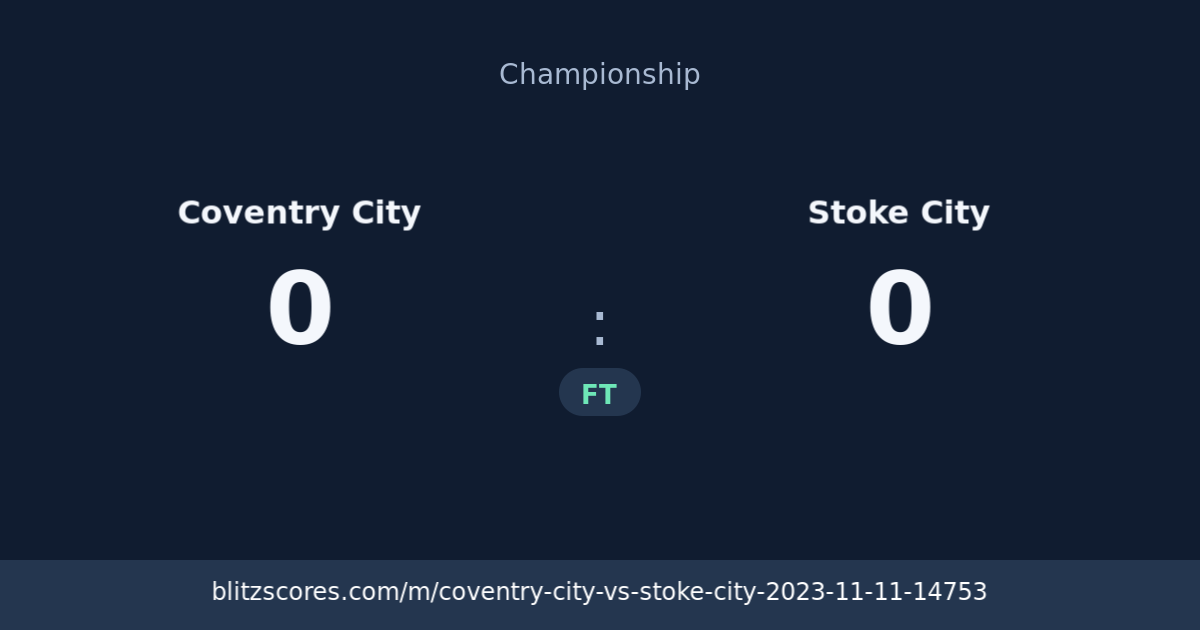 Coventry City vs Stoke City score card