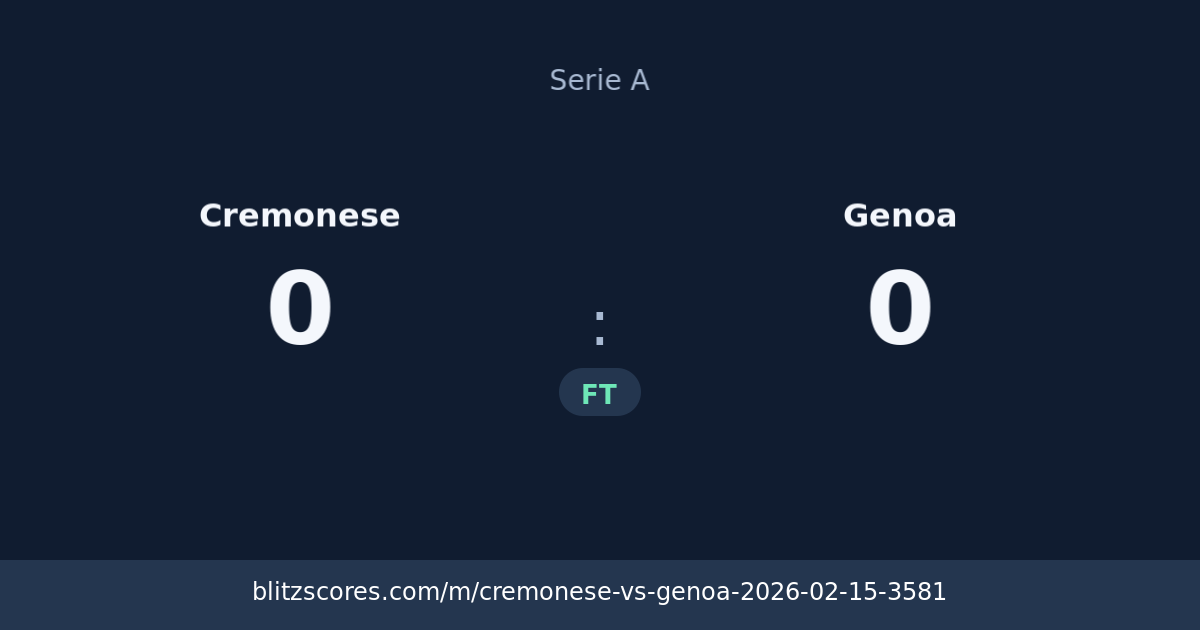 Cremonese vs Genoa score card