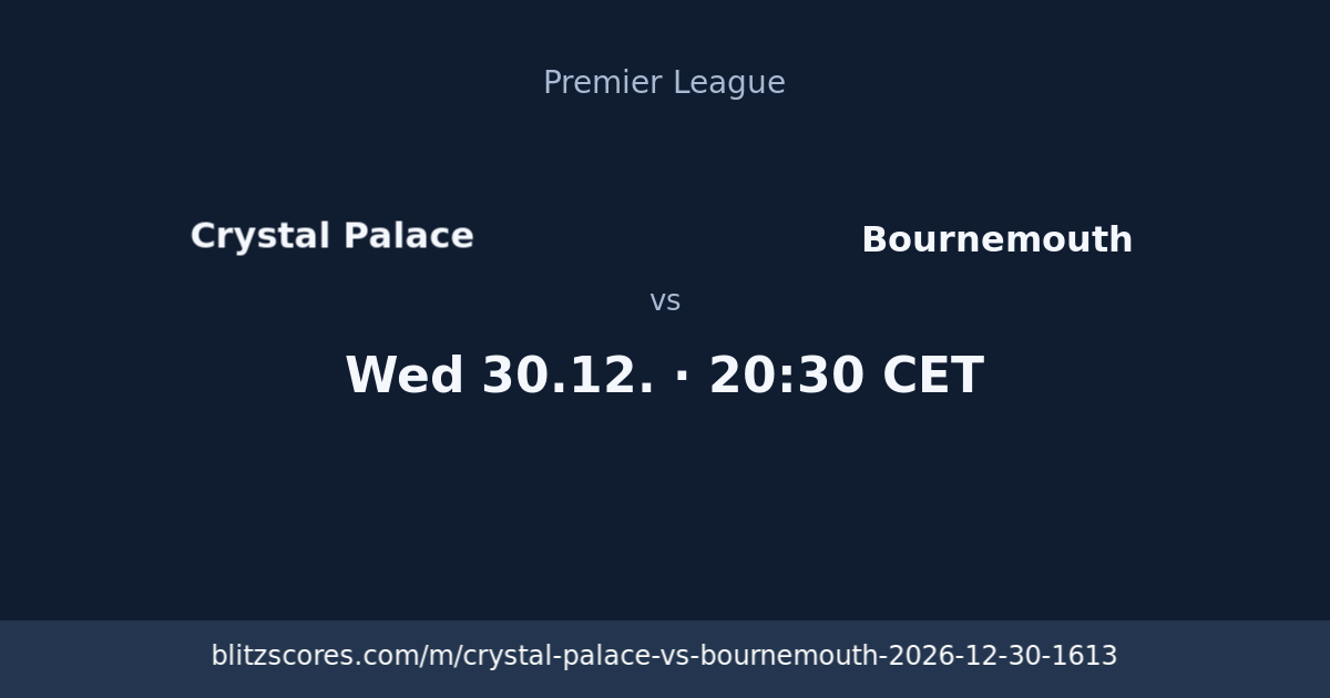 Crystal Palace vs Bournemouth score card