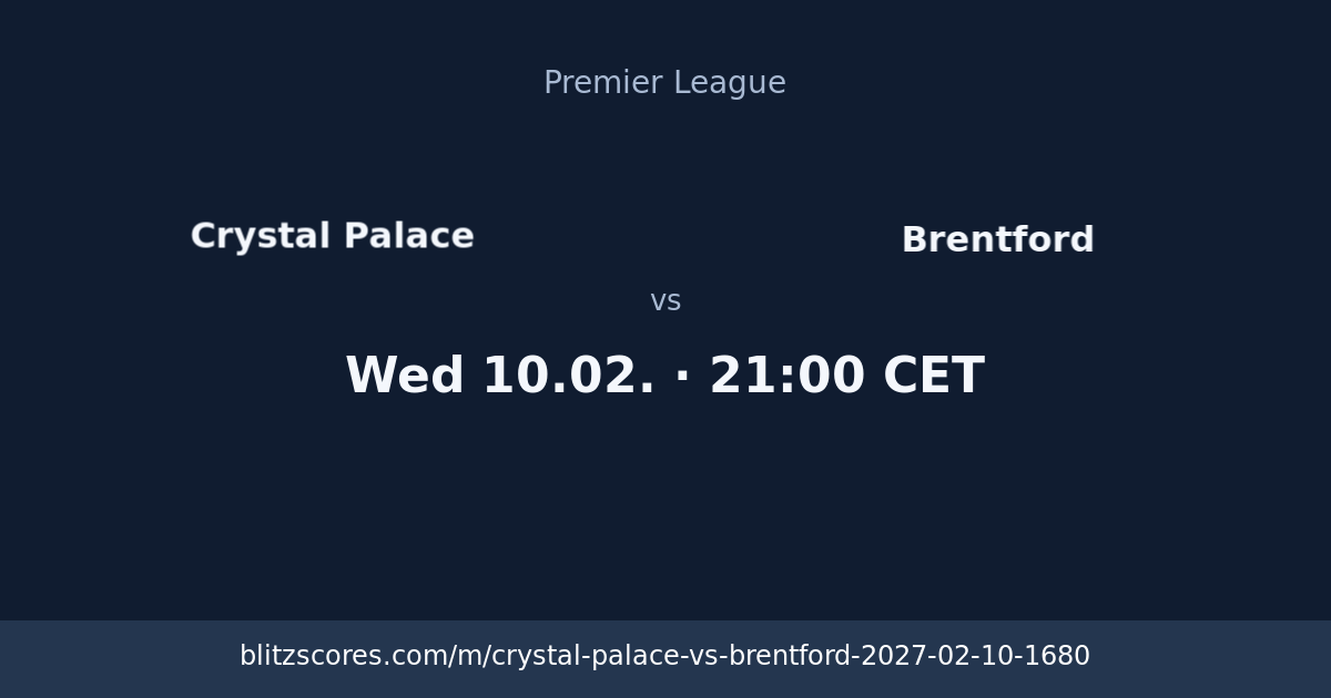 Crystal Palace vs Brentford score card