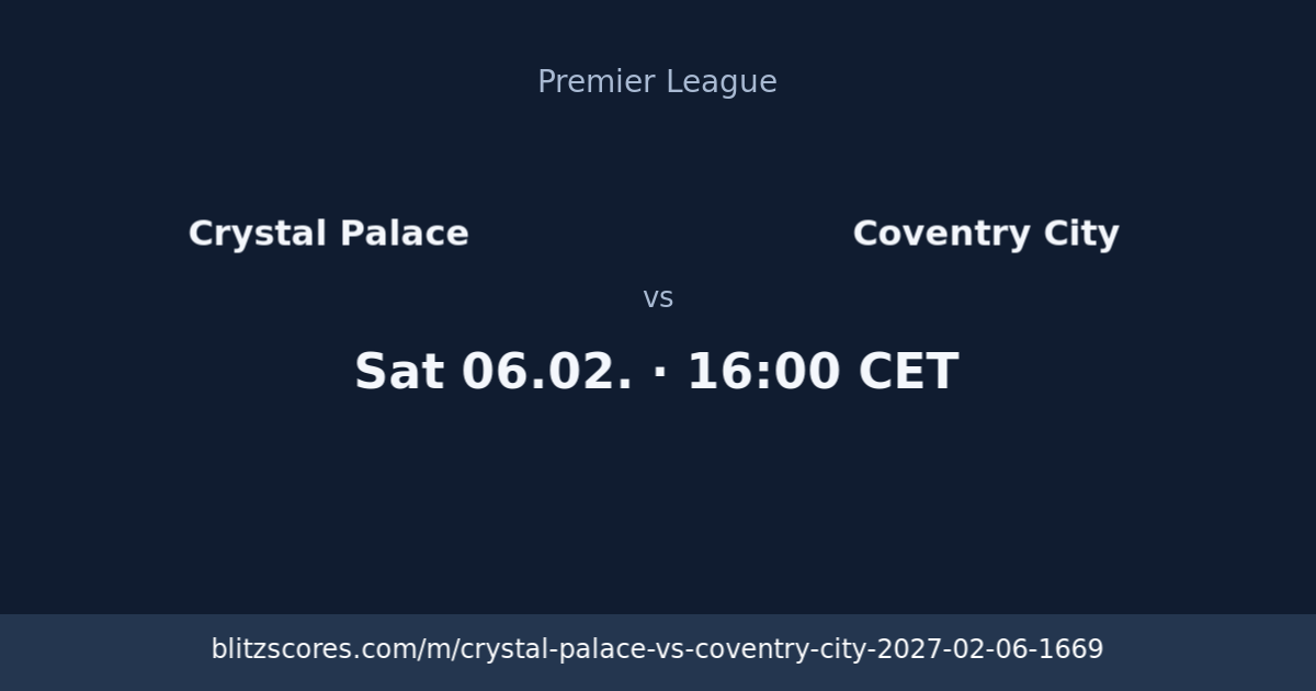 Crystal Palace vs Coventry City score card