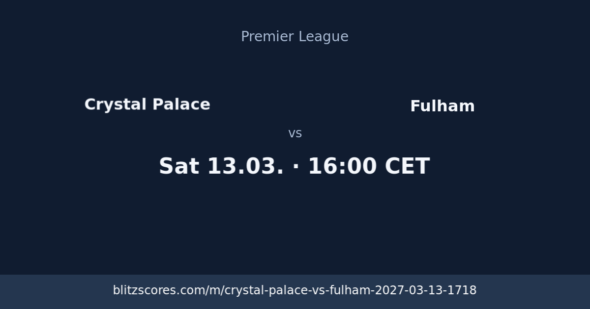 Crystal Palace vs Fulham score card