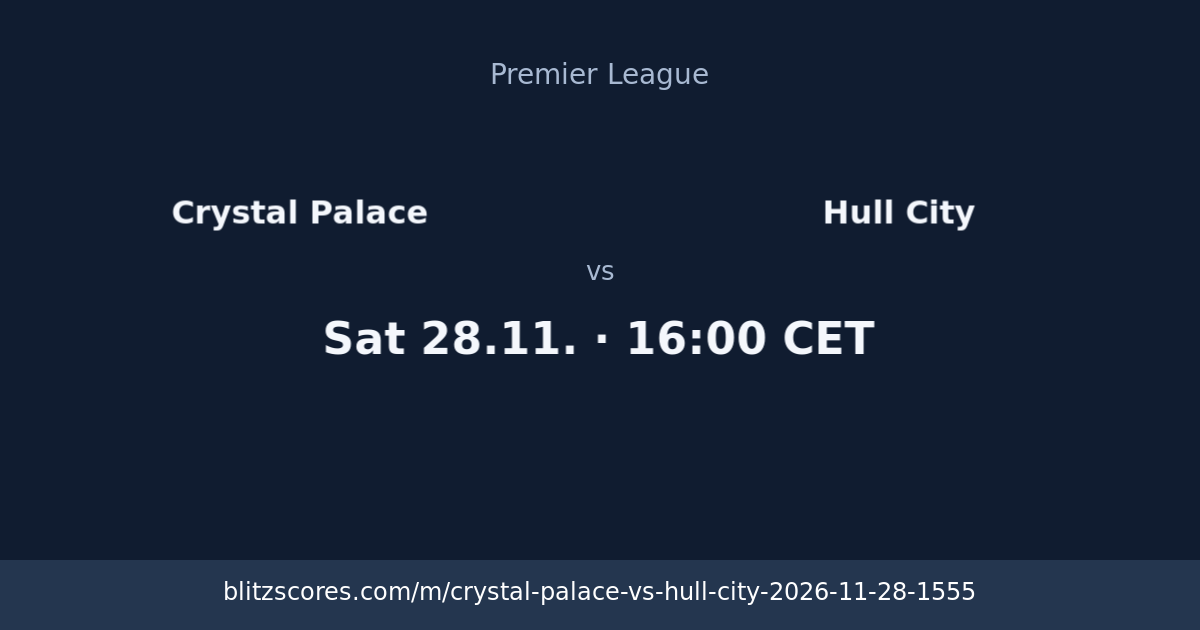 Crystal Palace vs Hull City score card