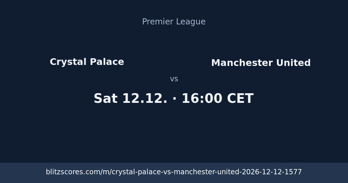 Crystal Palace vs Manchester United score card
