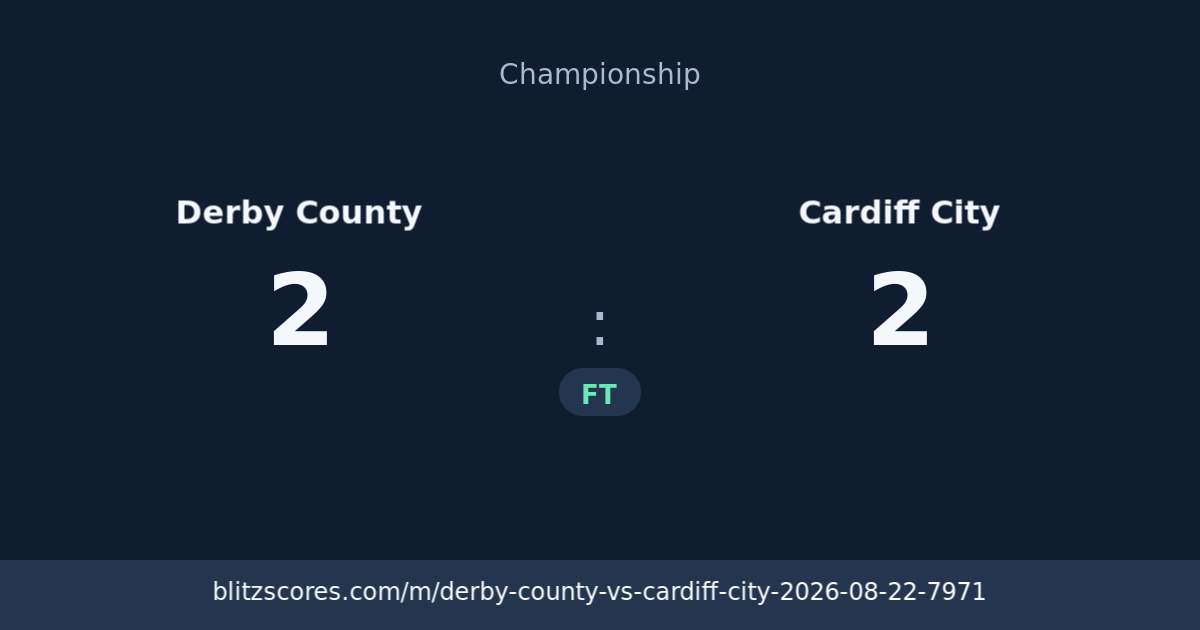 Derby County vs Cardiff City score card