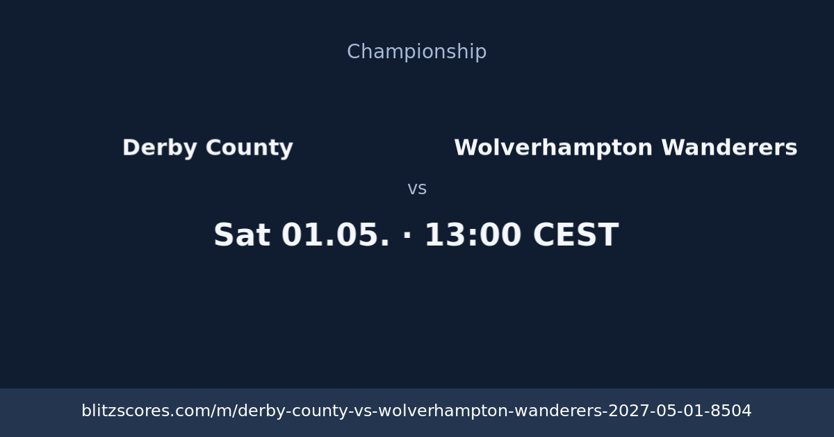 Derby County vs Wolverhampton Wanderers score card