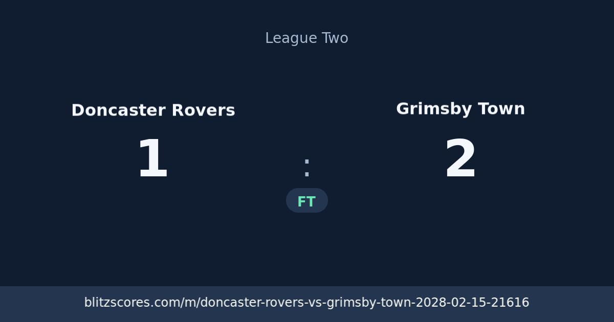 Doncaster Rovers vs Grimsby Town score card