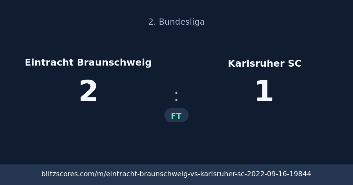 Eintracht Braunschweig vs Karlsruher SC score card