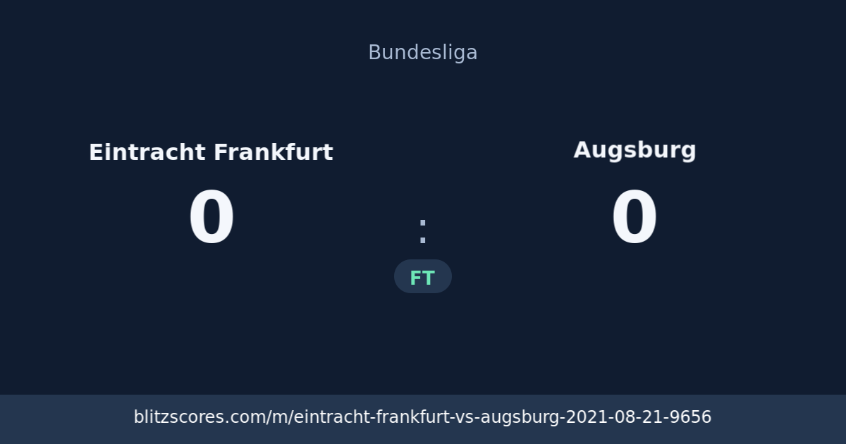 Eintracht Frankfurt vs Augsburg score card