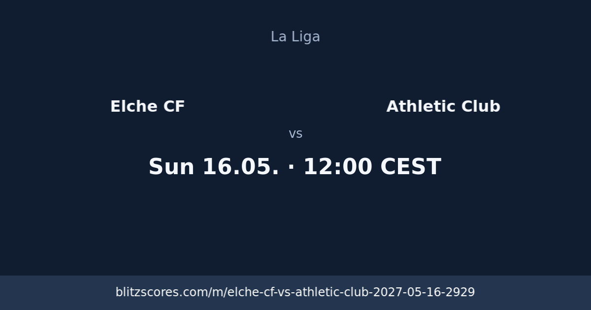 Elche CF vs Athletic Club score card