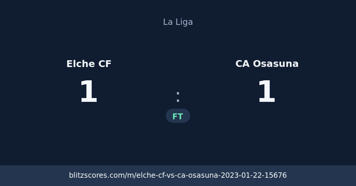 Elche CF vs CA Osasuna score card