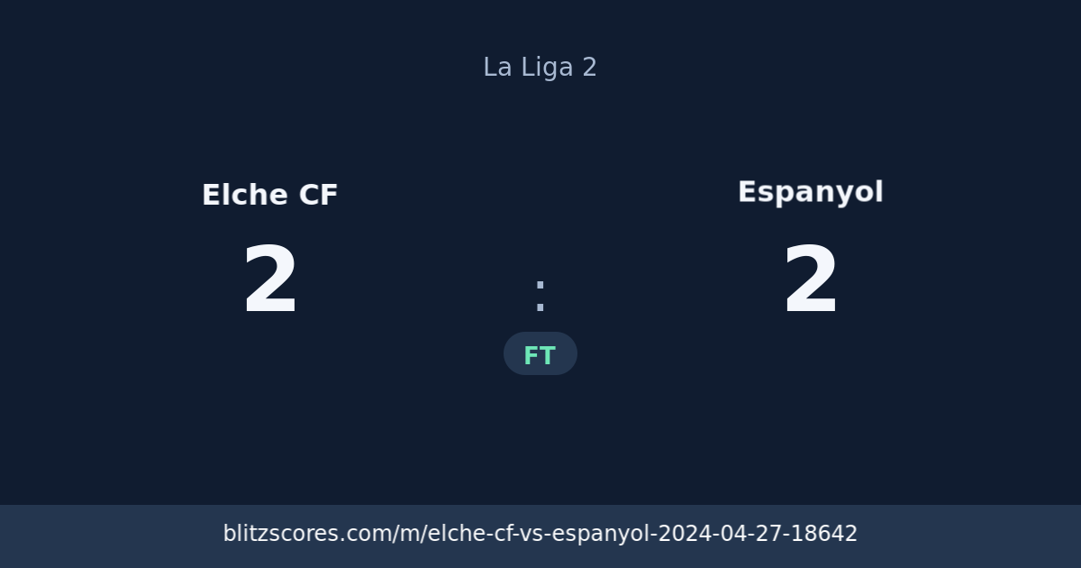 Elche CF vs Espanyol score card