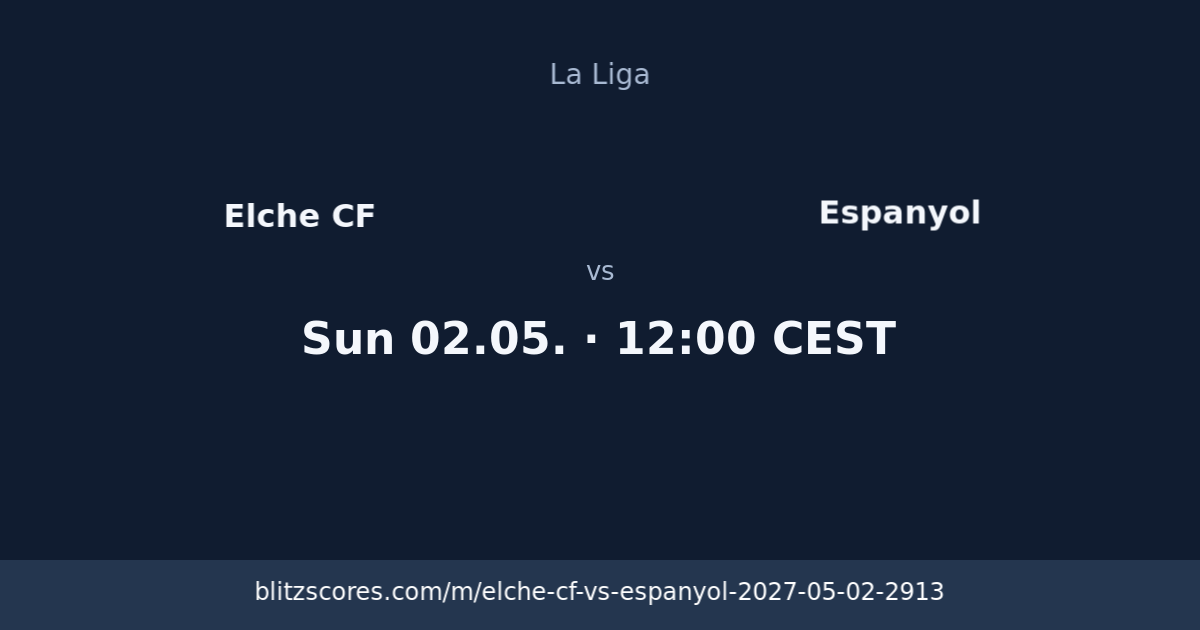 Elche CF vs Espanyol score card