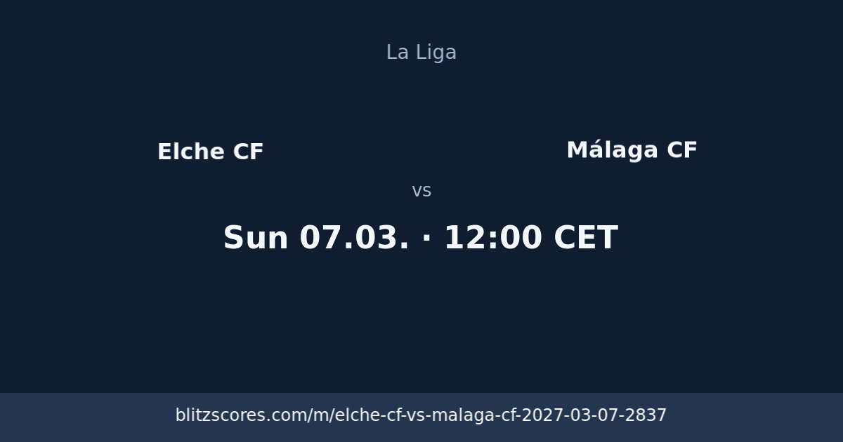 Elche CF vs Málaga CF score card