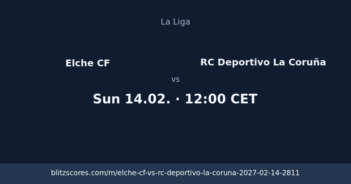 Elche CF vs RC Deportivo La Coruña score card
