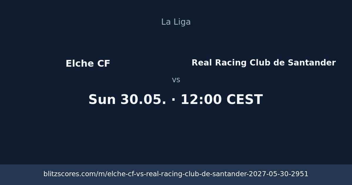 Elche CF vs Real Racing Club de Santander score card