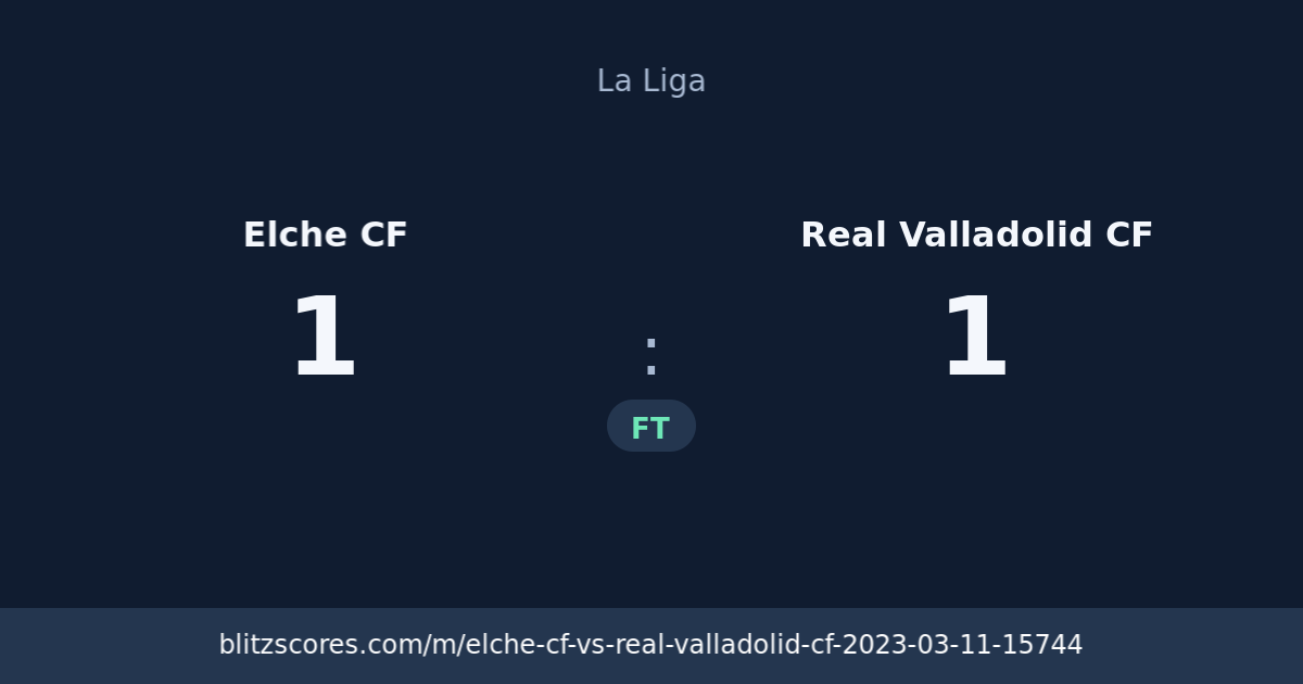Elche CF vs Real Valladolid CF score card