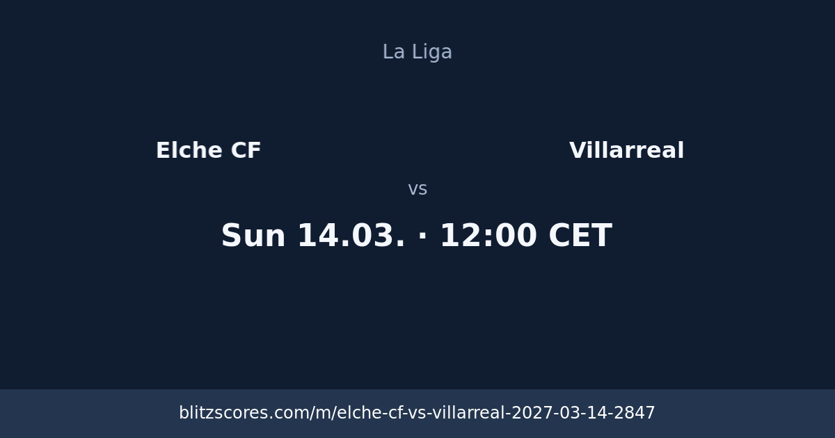 Elche CF vs Villarreal score card