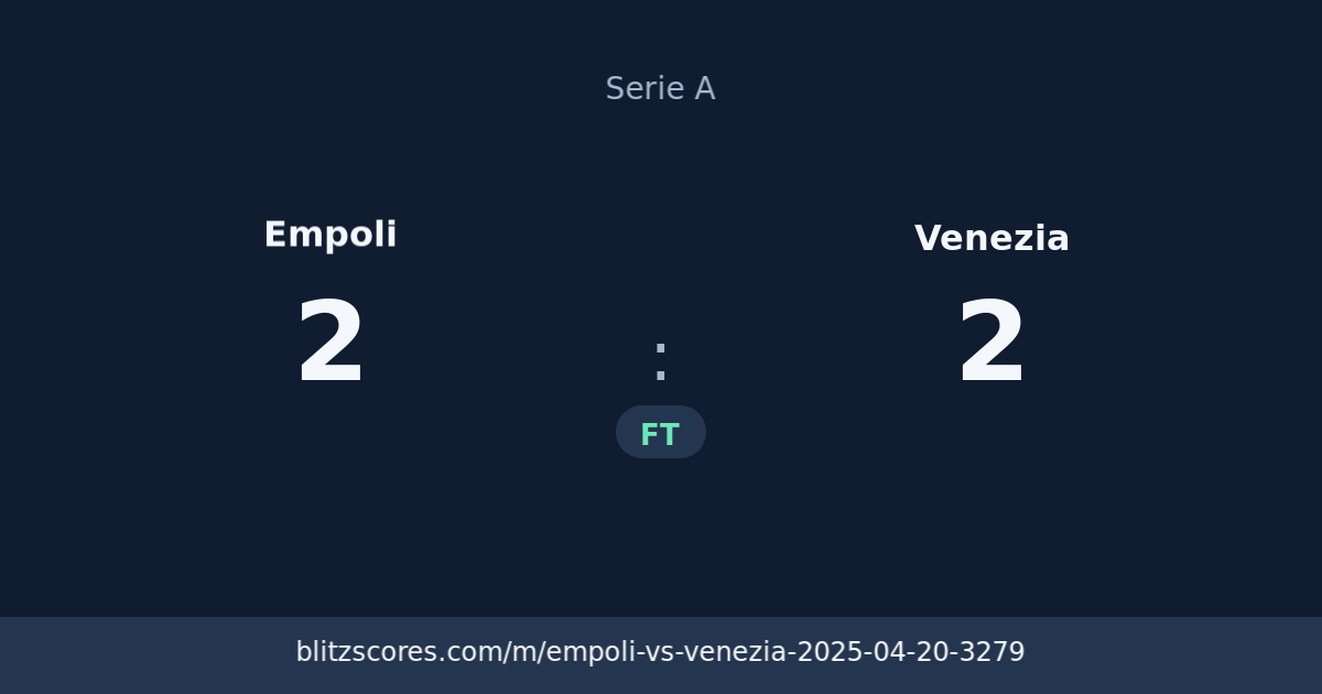 Empoli vs Venezia score card