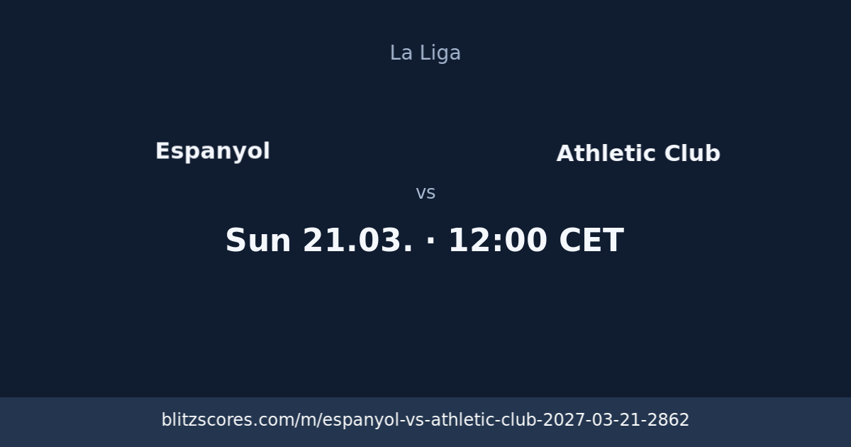 Espanyol vs Athletic Club score card