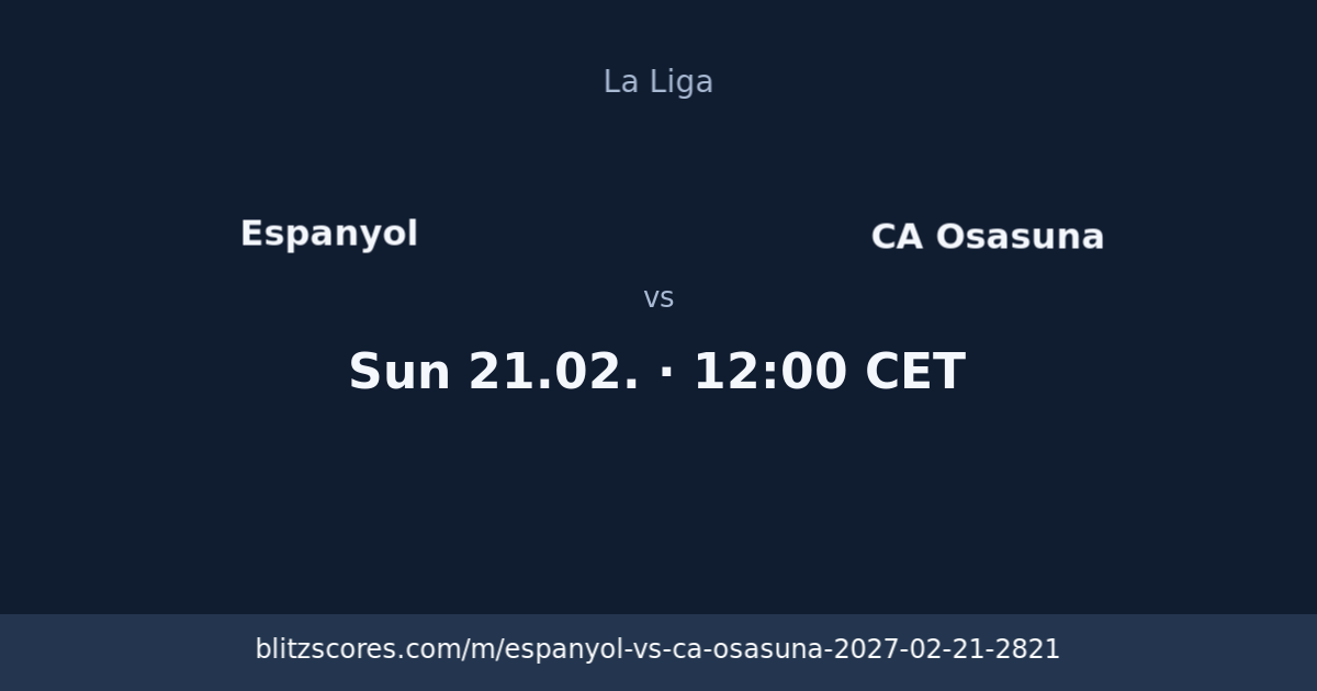 Espanyol vs CA Osasuna score card