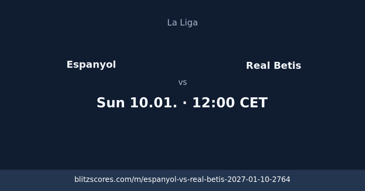 Espanyol vs Real Betis score card