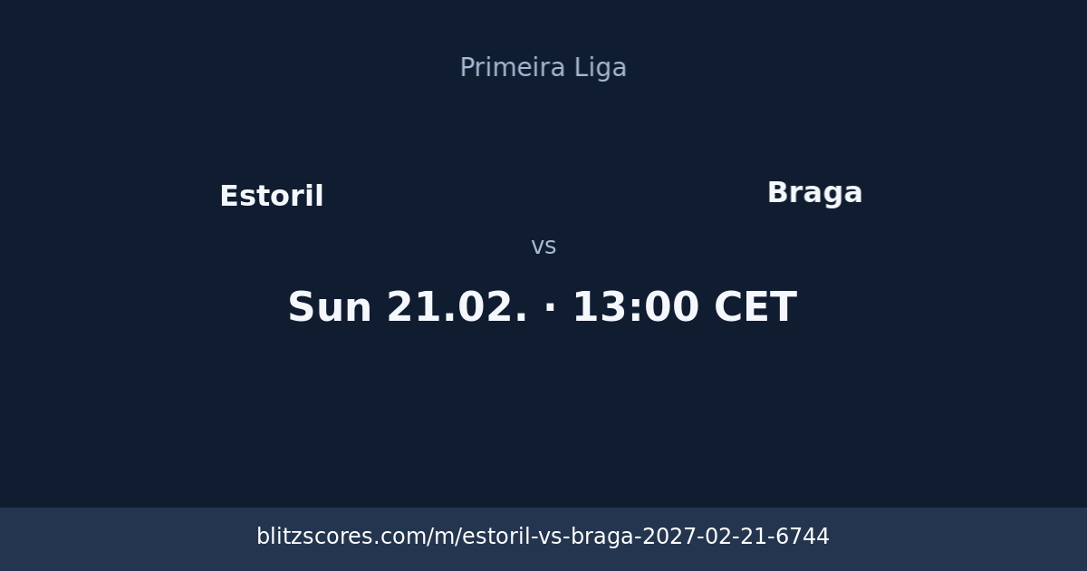 Estoril vs Braga score card