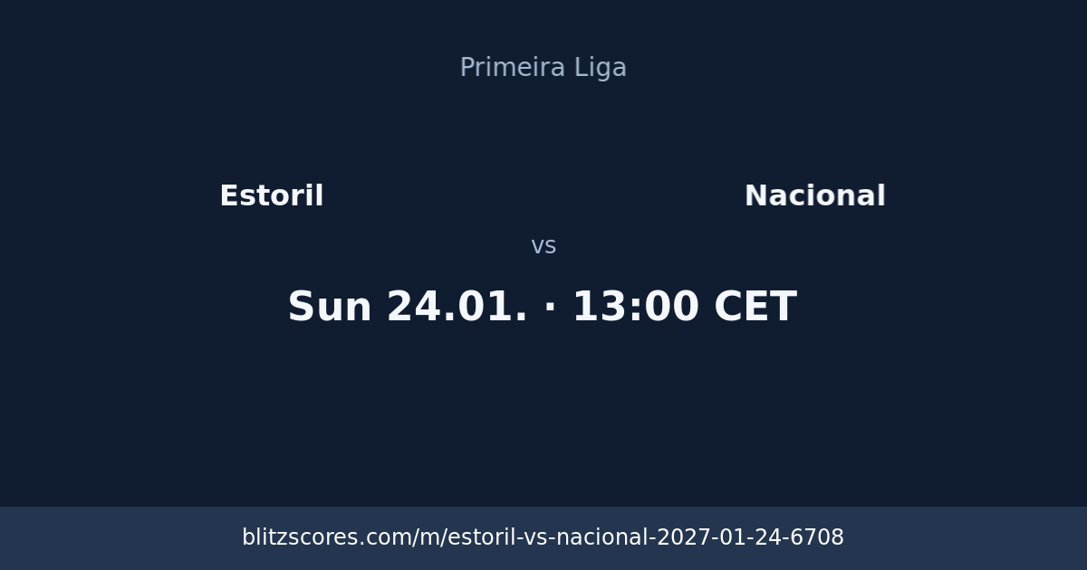 Estoril vs Nacional score card